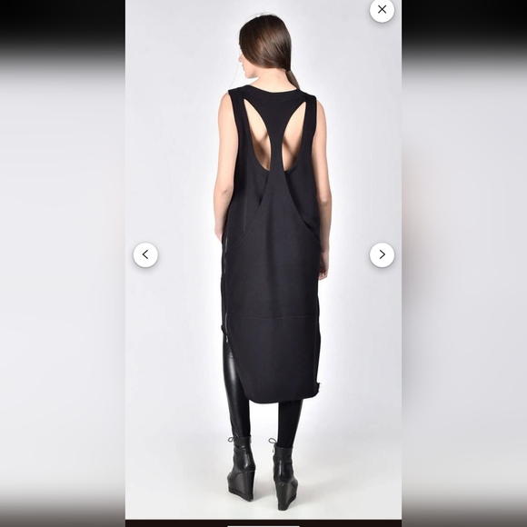 Aakasha Maxi Black Racer Back Dress / Cotton side zipper dress /Racer Back XL - Picture 2 of 5
